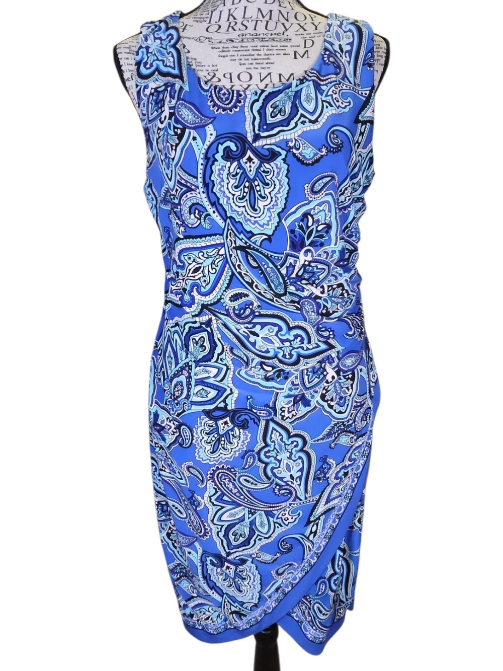 INC. Blue Paisley Sleeveless Dress